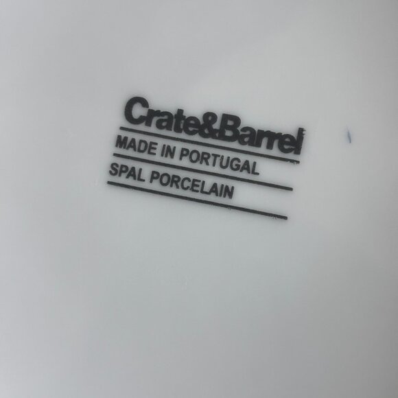 Crate & Barrel Roulette Spal Portugal White Blue Band Large Serving Bowl 8.75" - Picture 3 of 7